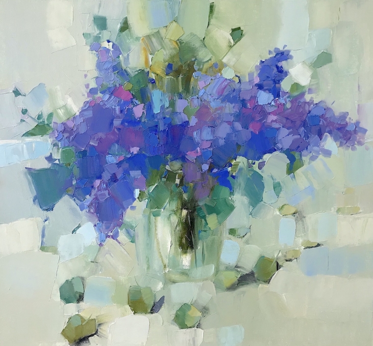 Vase of Lilacs, Original oil Painting, Handmade artwork, Ready to hang                   